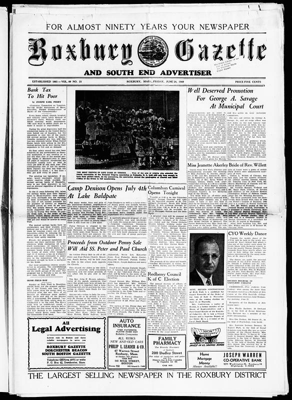 Roxbury Gazette And South End Advertiser, June 24, 1949 - Digital ...