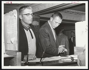 Warren Spahn of the Milwaukee Braves with Don Schwall of the Red Sox,  All-Star Game at Fenway - Digital Commonwealth