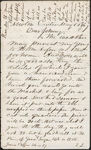 Letter from Zadoc Long to John D. Long, May 1, 1867