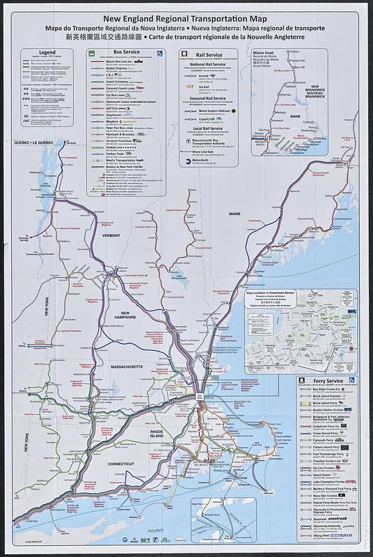New England regional transportation map