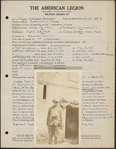 American Legion military record of Roger Williams Bennett