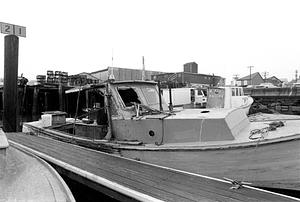 Lobster boat tied up