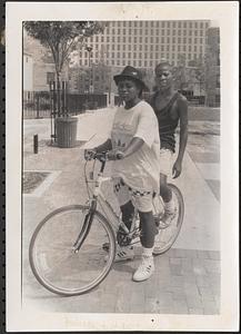 Ardeen and Leon out biking in Newtowne Court