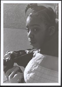 Young girl with a camera
