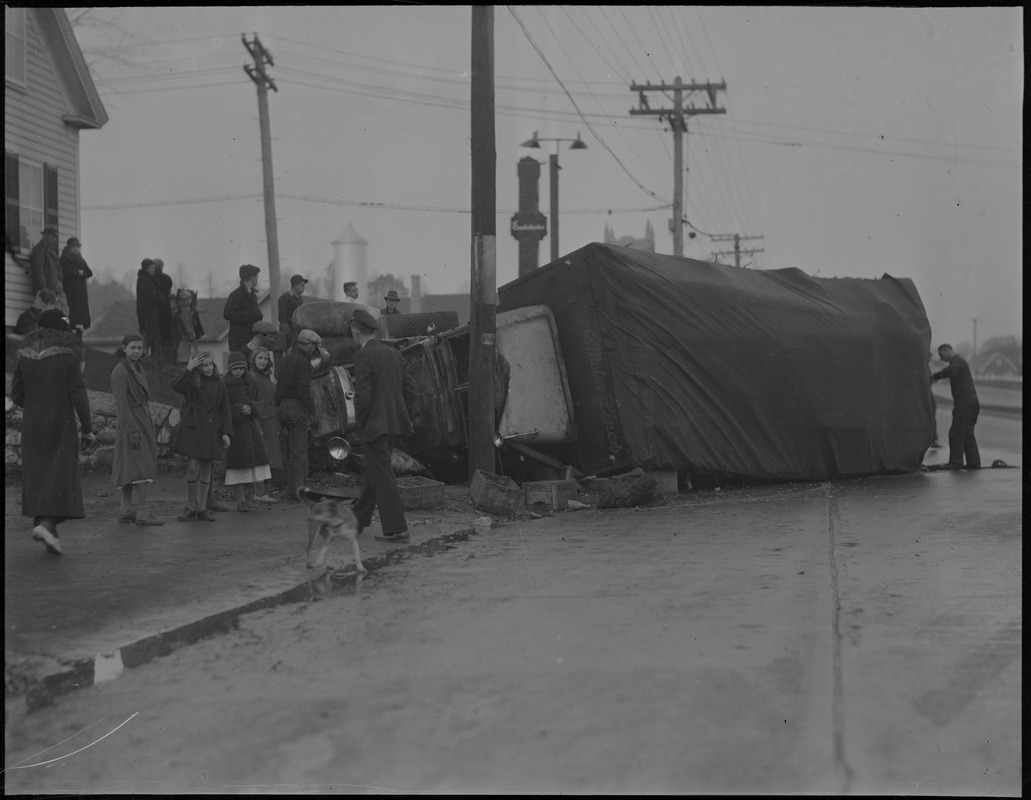 Overturned truck Digital Commonwealth