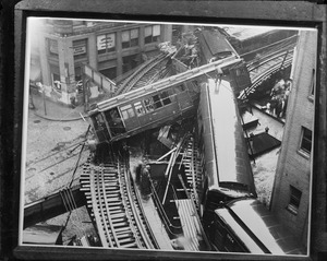 Elevated train wreck - Beach St. in Chinatown