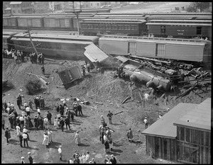 Locomotive derails in Readville, Mass.