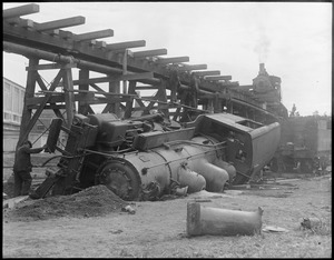 Train wreck. Maine 1926 (Possibly at S.D. Warren Paper Co., Westbrook, Maine)