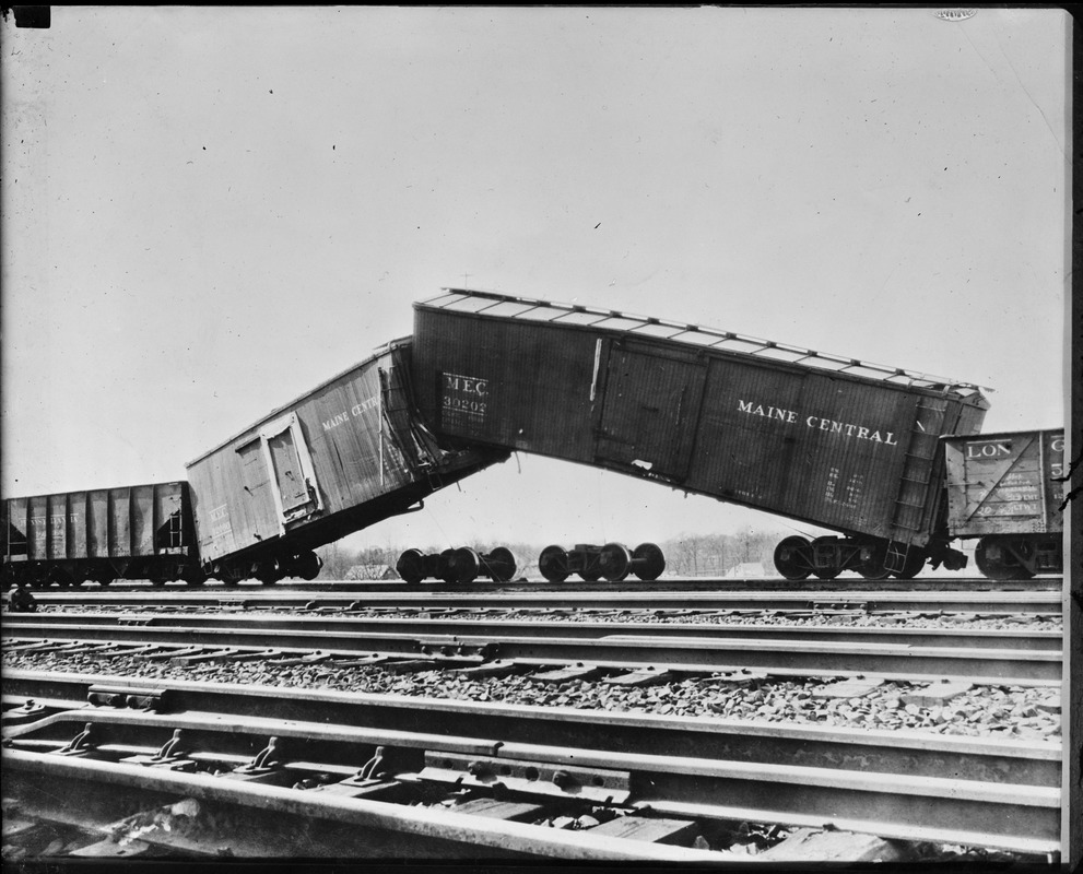 Freight train wreck in Rahway, N.J.