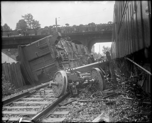 Freight train wreck at Atlantic, MA