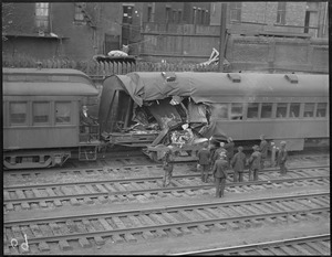Locomotive Wreck - Back Bay. Two men dying