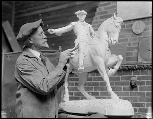 Dallin working on his Paul Revere statue