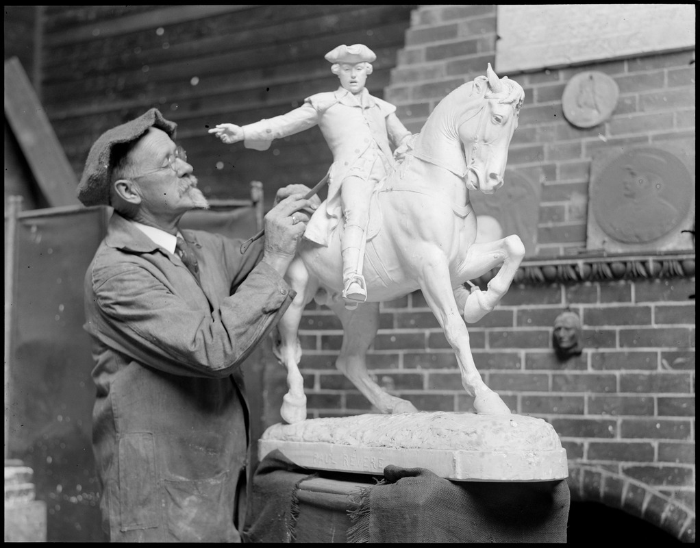 Cyrus Dallin, sculptor, and his Paul Revere statue