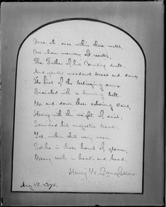 Longfellow House story, letter by H. W. Longfellow
