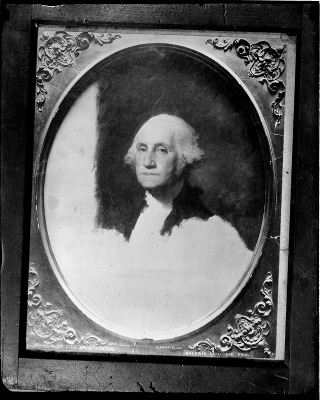 Gilbert Stuarts's unfinished portrait of George Washington at Museum of Fine Arts (from photo by Baldwin Coolidge)