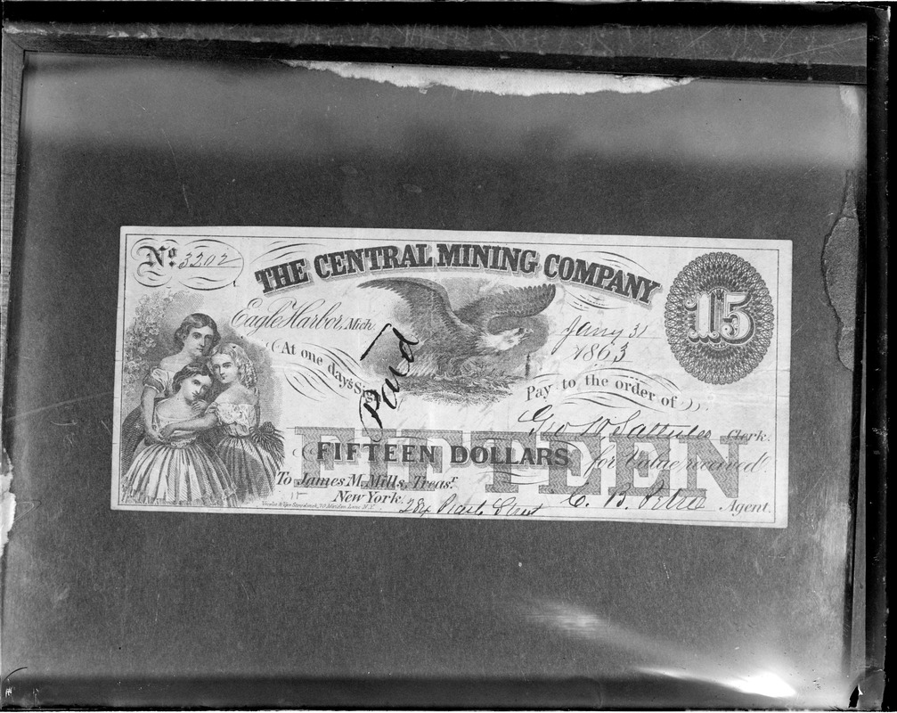 $15 note from the Central Mining Co.