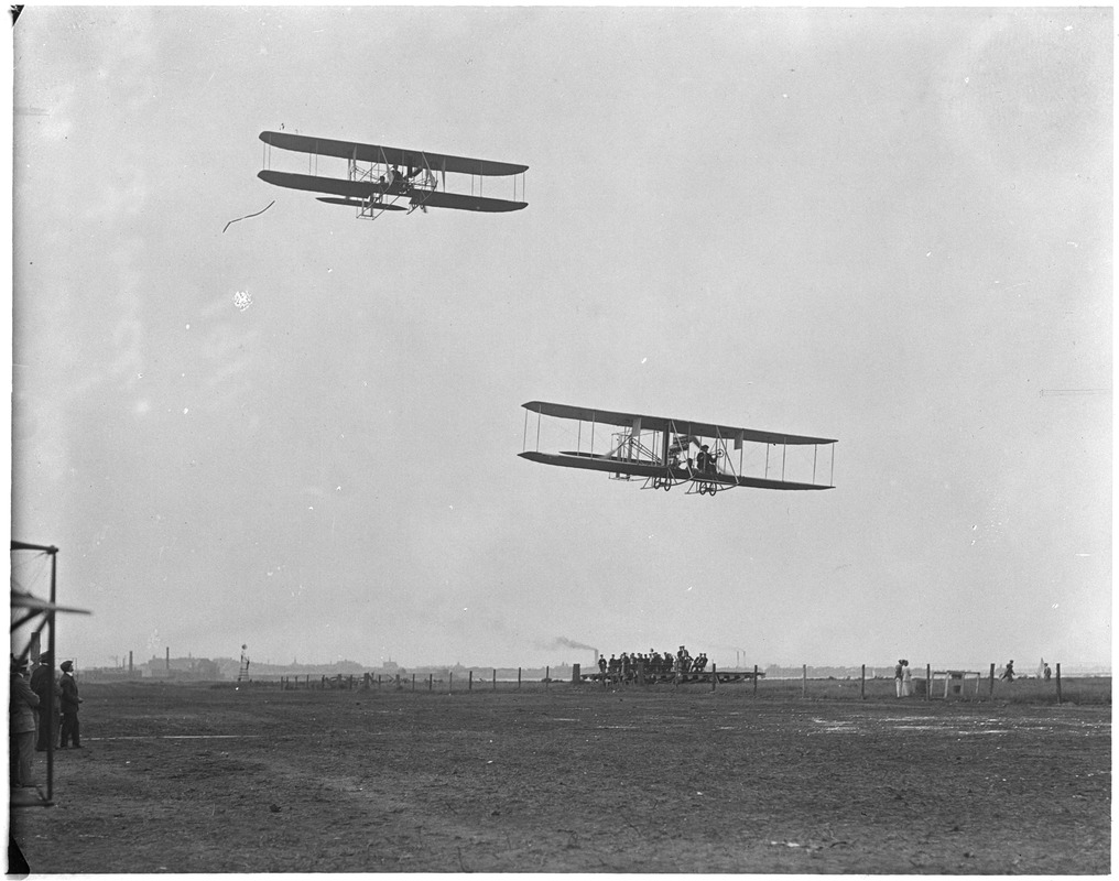 Two planes in flight at Squantum