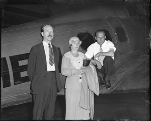 A .F. Maple, Anne Madison Washington and Major Jimmy Doolittle on tour commemorating postal service founding
