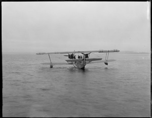 Navy plane left Squantum to drop mail on SS Leviathan