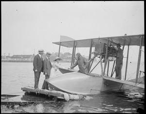 Flying boat at Nantasket, Pemberton, taking passengers for $1.00 a minute