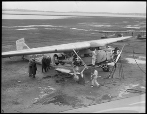 First passenger plane to run between Boston and New York at East Boston Airport