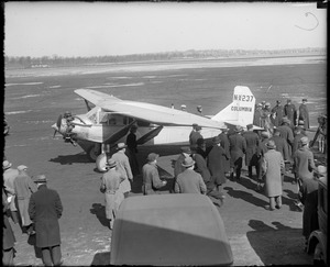 Charles A. Levine--famous transatlantic plane Columbia that once flew from N.Y. to Germany, flew to Boston