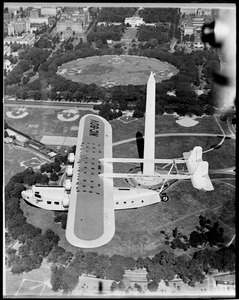 America's largest airplane Washington D.C. 50 passenger Sikorsky amphibian, the new flag ship of the Pan American Airway. Christened by Mrs. Hoover.