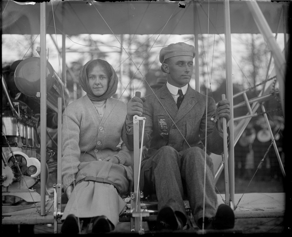 Famous aviator Atwood takes a passenger at Squantum