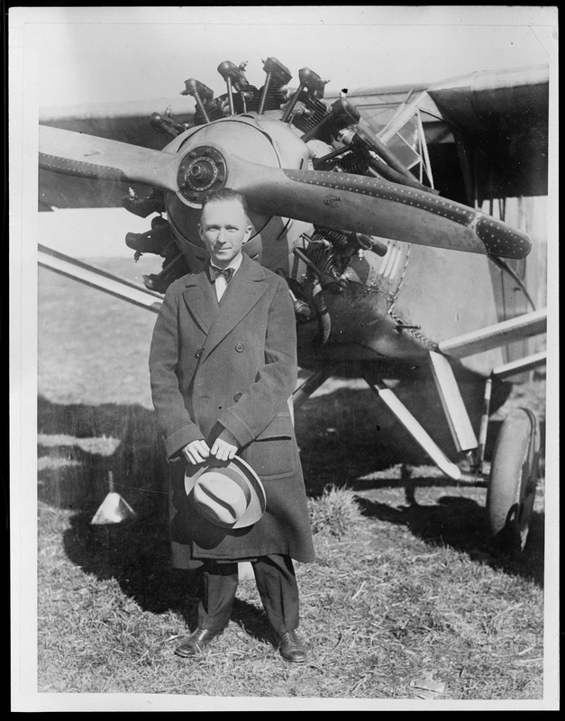 Chamberlin and  his plane that he flew from N.Y. to Germany