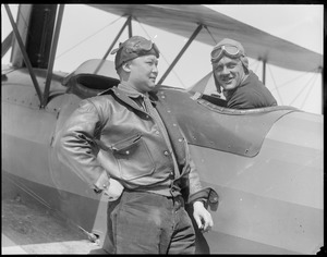 Harry King, Chinese aviator and Capt. Leyson Jr. East Boston Airport