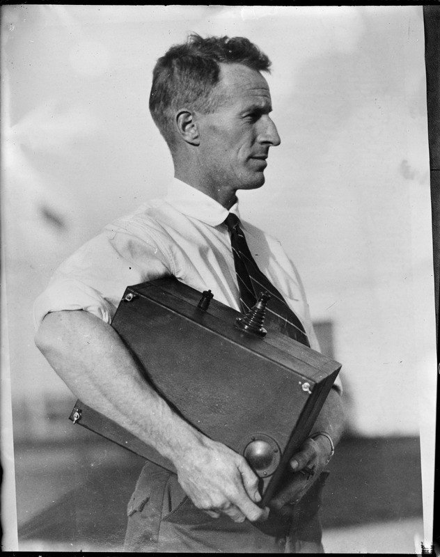 Capt. Charles Kingsford-Smith Commander and Pilot of the Southern Cross which successfully completed a remarkable trans-pacific flight from Oakland, CA to Australia carrying an underwater radio set.