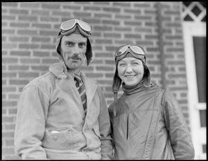 Mrs. Beryl Hart and Lt. W. S. MacLaren pilots of the Tradewind bound for Azores and Paris last