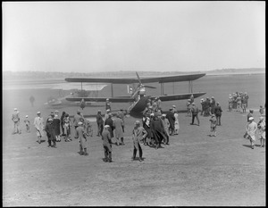 Lt. Cobb and his plane at East Boston Airport