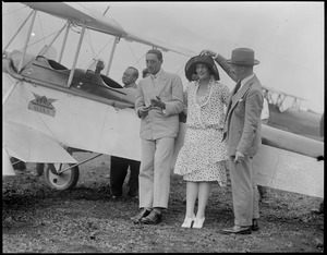 British aviator Frank T. Courtney and wife at East Boston Airport
