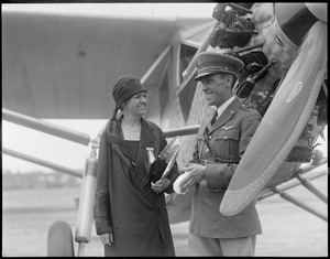 Mrs. Edith Nourse Rogers (congresswomen) and Capt. Emilo Carranza good will flier from Mexico at Lowell Airport