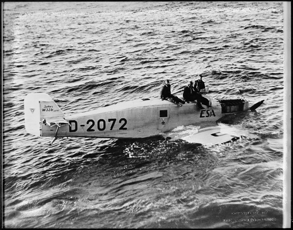 Monoplane Esa on which Johannsera, Willy Rody, and Fernando Costa Viega drifted for 158 hours off Newfoundland after being forced down in flight from Lisbon. SS Stavanger rescued them.