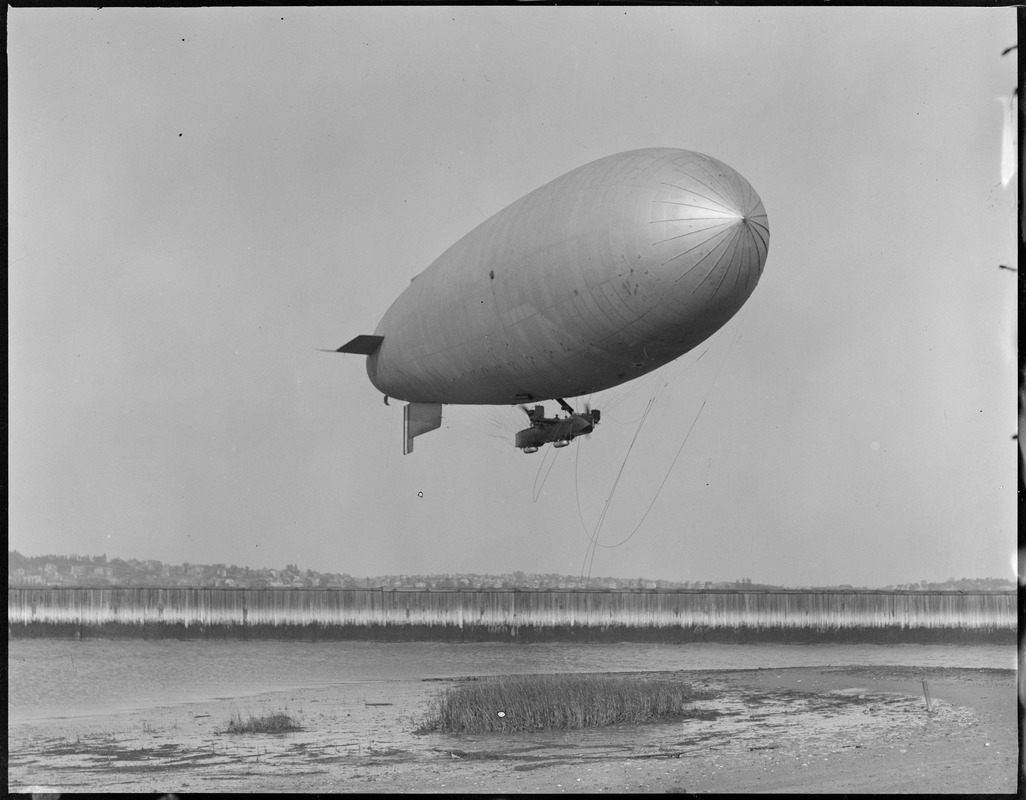 Army blimp TC-5 over East Boston Airport