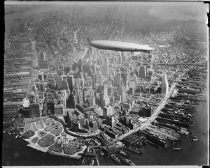 U.S. Navy dirigible over N.Y.C
