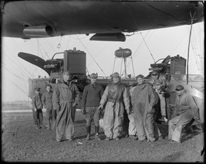 Crew of Army blimp TC-5 at East Boston Airport. Commander (center) later flew and was never heard from again.