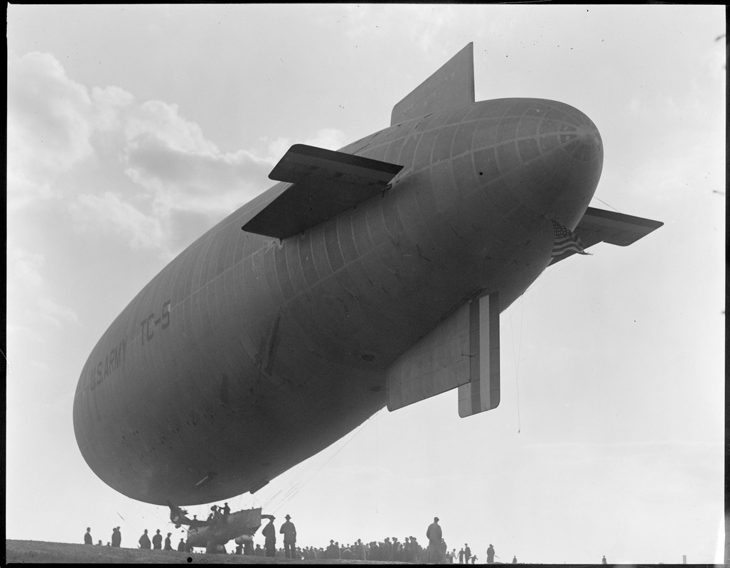 Blimp TC-5 at East Boston Airport - Digital Commonwealth