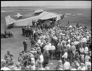Amelia Earhart arrives at East Boston Airport