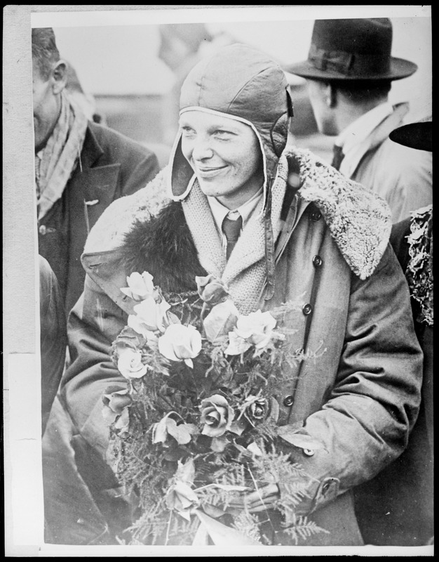 Earhart after she arrived in Southampton, England