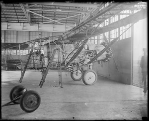 Russell Boardman's plane after fire. East Boston Airport.