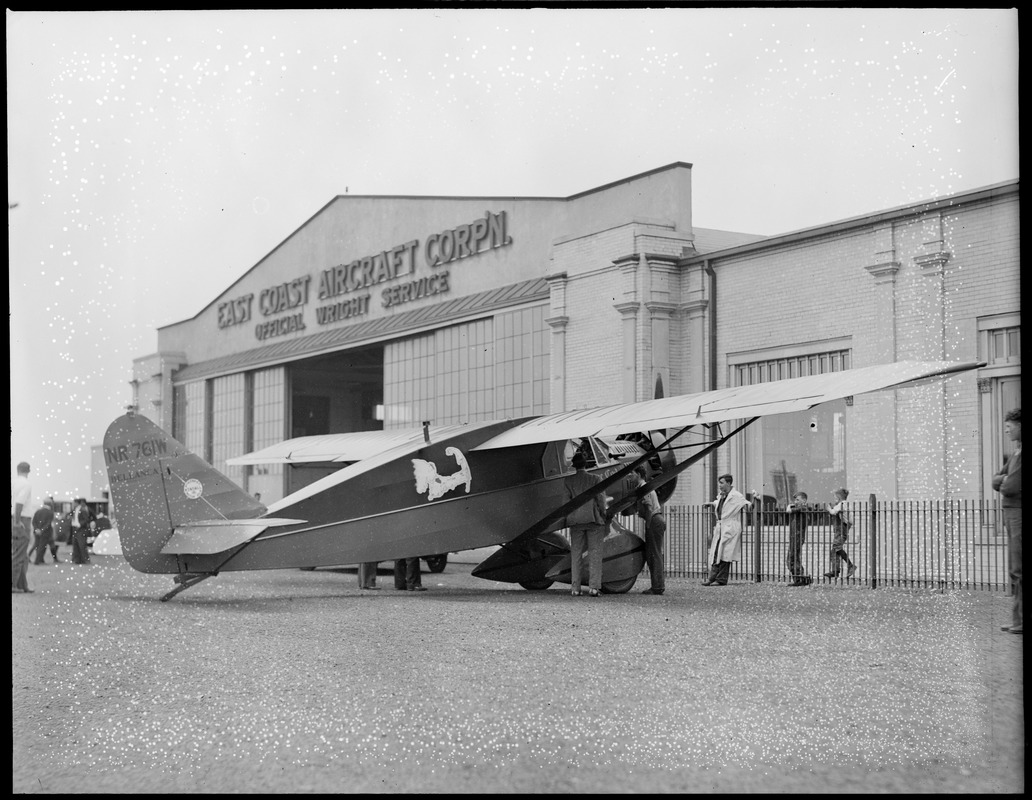 Bellanca Pace Maker Cape Cod at East Boston Airport, which John Polando and Russell Boardman flew from N.Y. to Turkey, setting distance record.