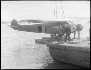 Byrd's South Pole plane being launched off East Boston Airport