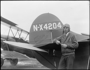 Wilmer Stultz - pilot of new Byrd South Pole Fokker now at East Boston Airport. He is a well known pilot. He was formerly Mrs. Grayson's pilot & flew Levine to Cuba. Now he goes with Byrd to South Pole.