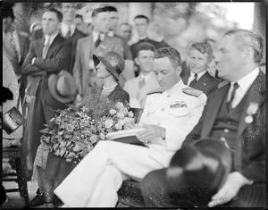 Commander Byrd seated next to Mayor Curley at the Parkman Bandstand
