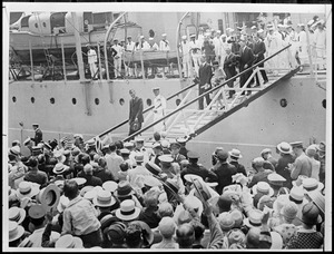 Lindy coming off the USS Memphis