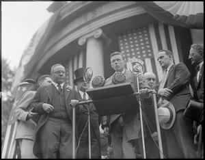 Lindbergh and Mayor Nichols at Parkman Bandstand