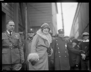 Lindbergh's mother at East Boston Airport.